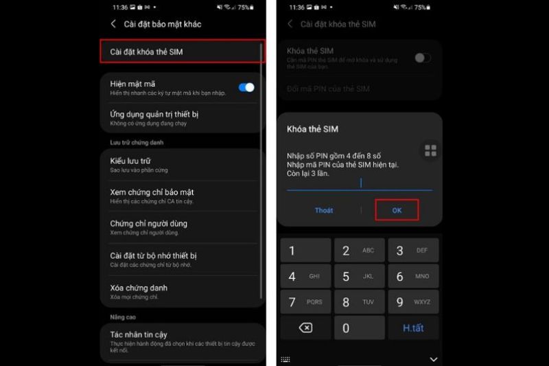 Cách Khóa Sim Trên Điện Thoại Android
(Bước 2)