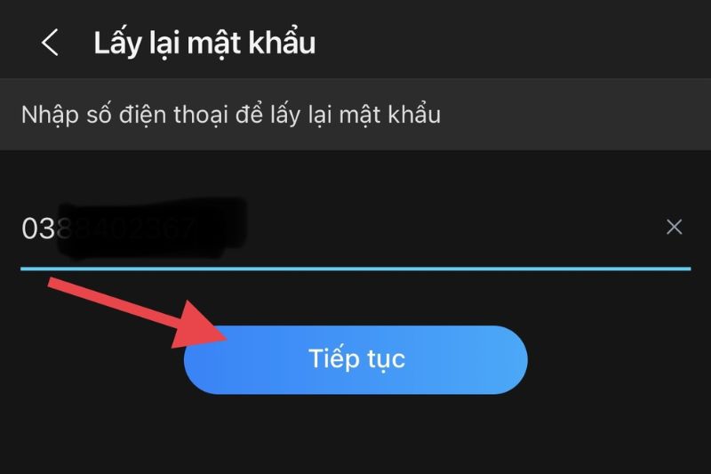 Lấy lại mật khẩu