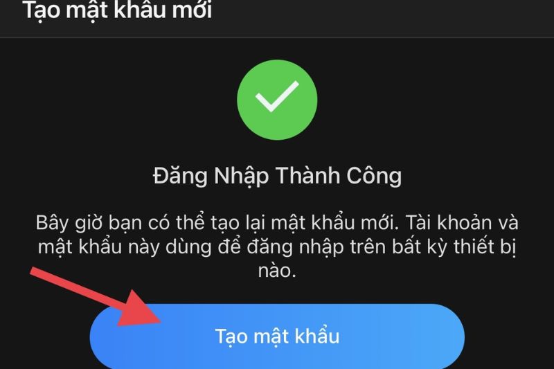 Tạo mật khẩu mới 